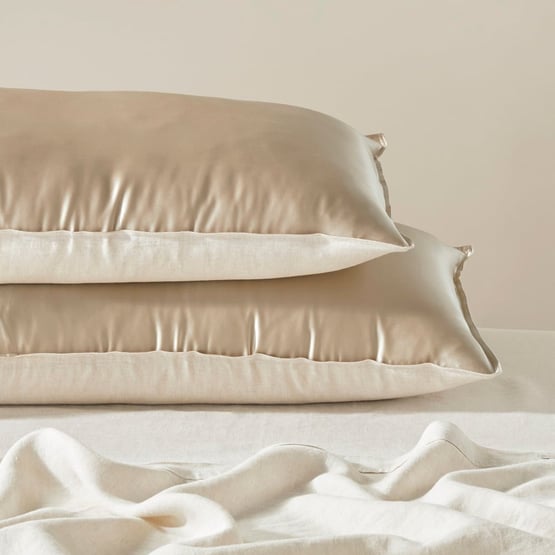 Vintage Washed Linen Silk Linen Pillowcase Pair