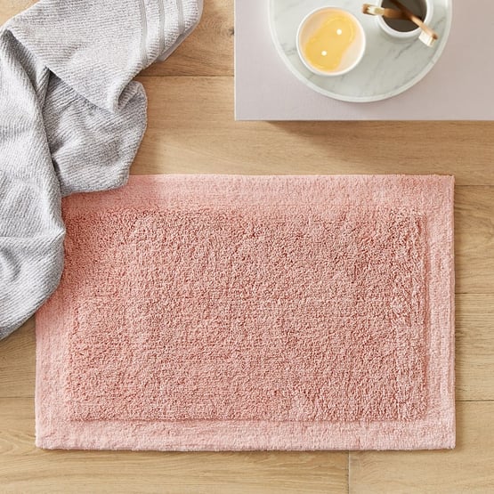 Nicola Dusty Pink Combed Cotton Bath Mat Range
