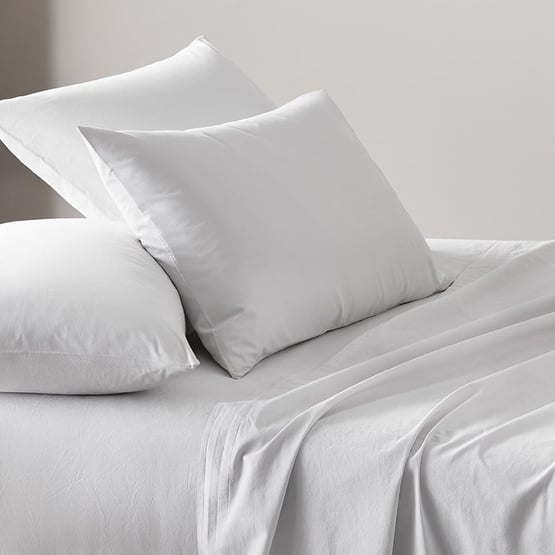 Stonewashed Cotton White Sheet Separates