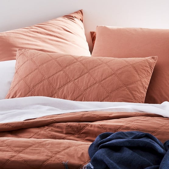 Stonewashed Cotton Earth Quilted Coverlet Separates