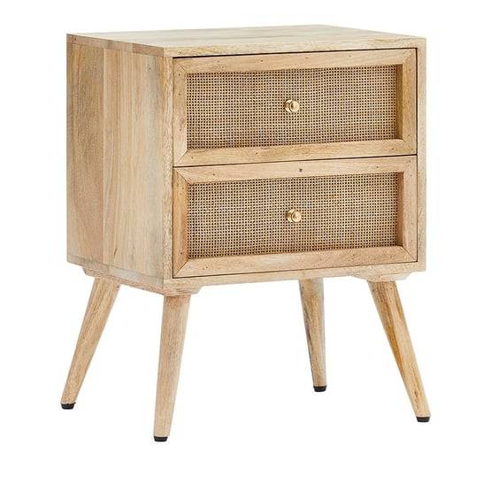 Anjuna Natural 2 Drawer Bedside Table