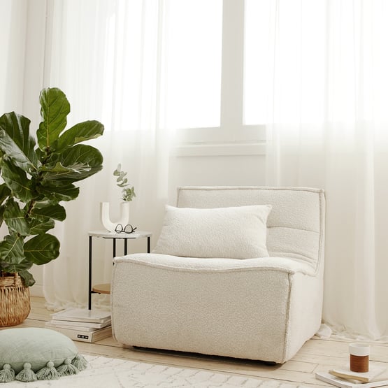 Otis Snow Boucle Lounge Chair 1 Seater