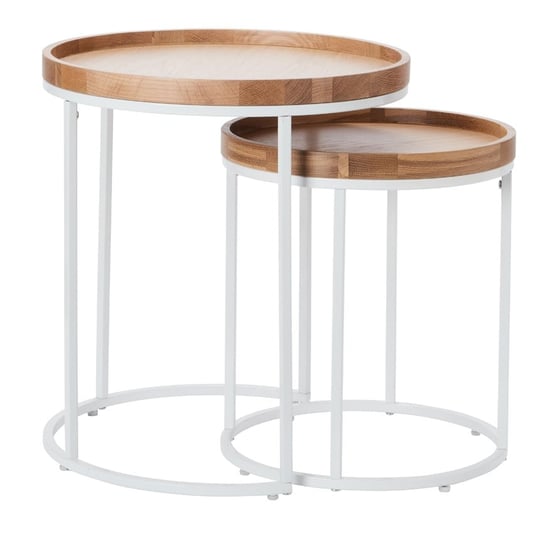 Salvador White & Natural Nesting Table 