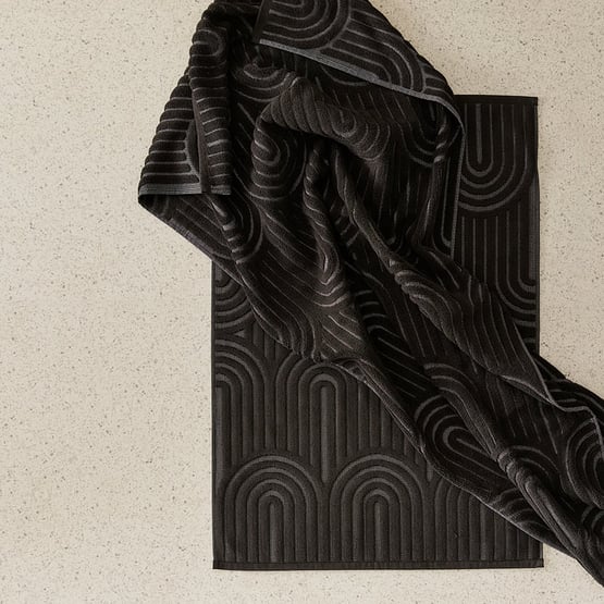 Archie Black Marle Towel Range