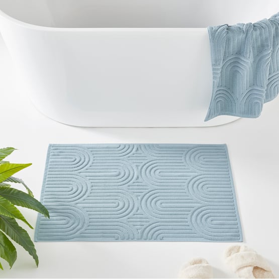 Archie Sea Blue Marle Bath Mat