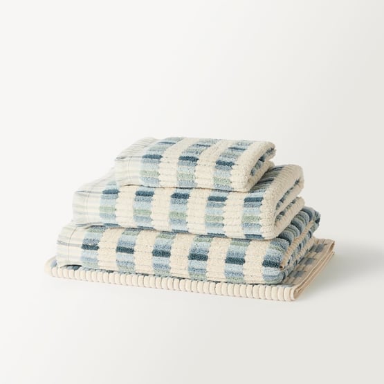 European Willow Sea Blue Multi Turkish Cotton Towel Range