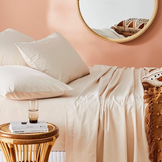 Stonewashed Cotton Sand Sheet Separates