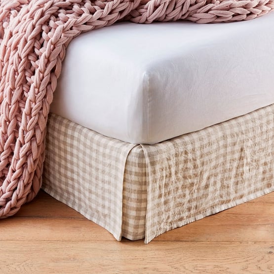 Vintage Washed Linen Check Linen Valance