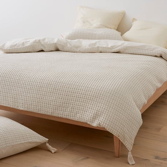 Ren Waffle Oatmeal Quilt Cover Separates