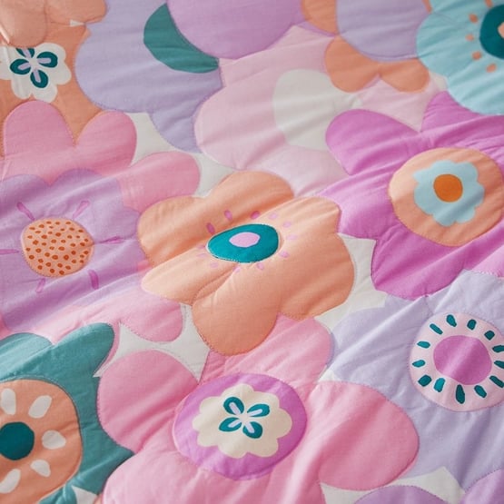 Poppy Floral Quilted Quilt Cover Set