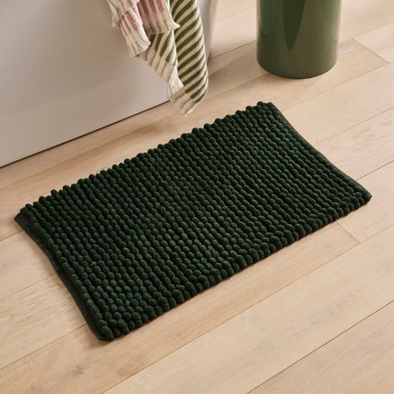 Chunky Bobble Spinach Bath Mat