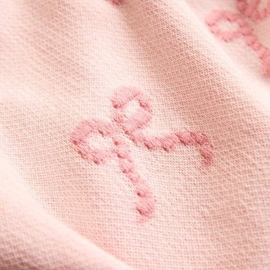 Novelty Cotton Pink Bows Baby Blanket