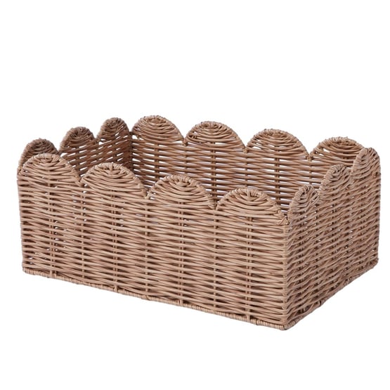 Scalloped Natural Storage Baskets
