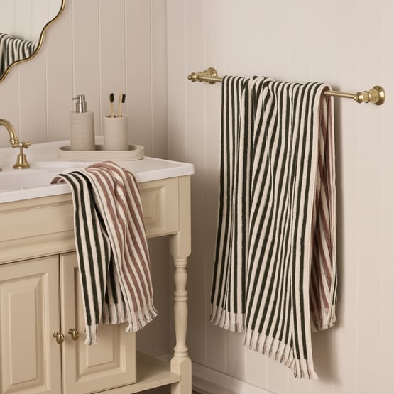 European Sophia Spinach & Bran Turkish Cotton Towel Range