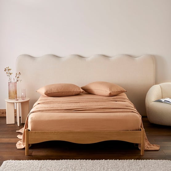 Vintage Washed Linen Hazelnut Sheet Separates