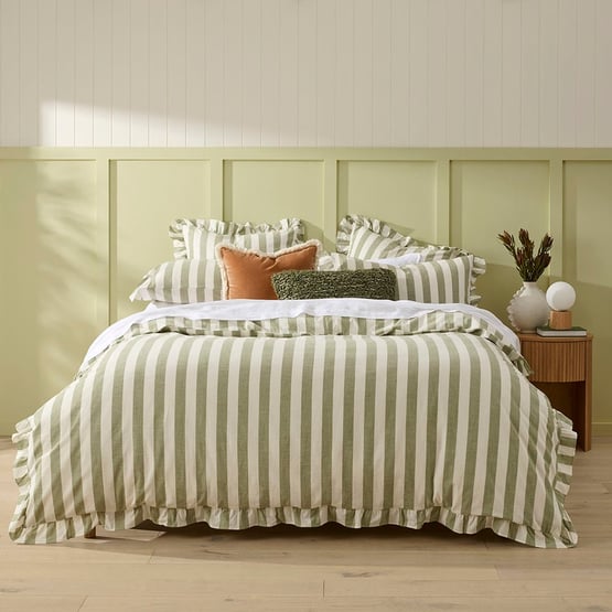 Willow Ruffle Olive Quilt Cover Set + Separates