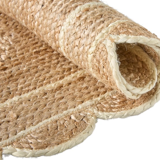 Jute & White Scalloped Indoor Mat