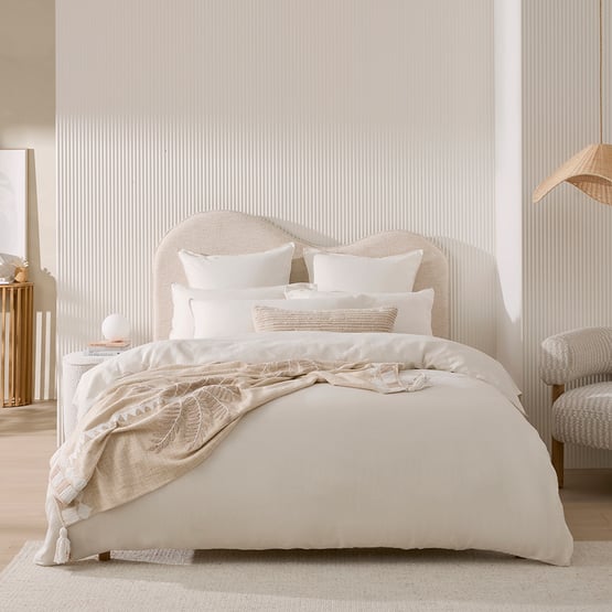 Vintage Washed Linen Coconut Quilt Cover Separates