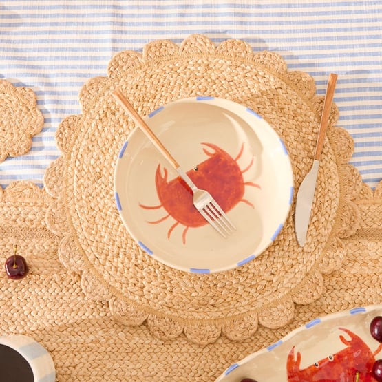 Siena Natural Jute Scalloped Placemat Pack of 2