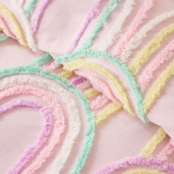 Ruby Tufted Rainbow Quilt Cover Set 