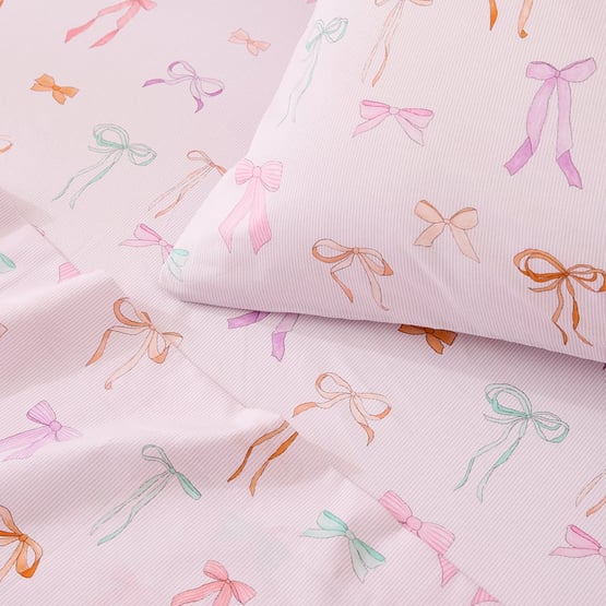 Pretty Bows Multi Stripe Sheet Set