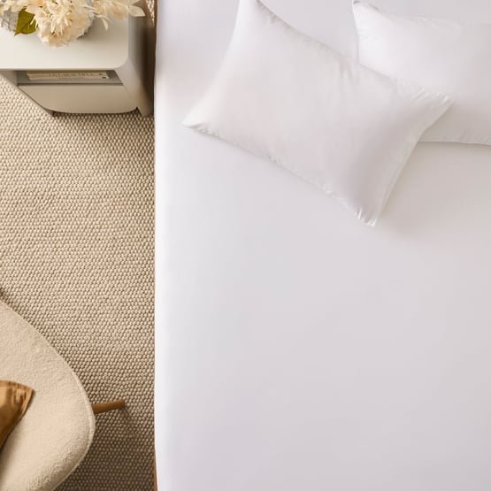 Cotton Sateen White Sheet Separates