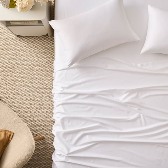 Cotton Sateen White Sheet Set