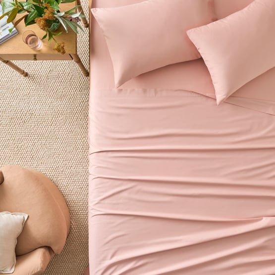 Cotton Sateen Nude Pink Sheet Set
