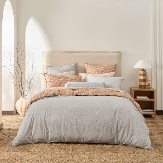 Aasha Blue & Tobacco Quilt Cover Set + Separates 