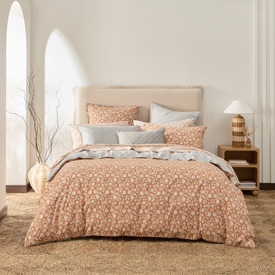 Aasha Blue & Tobacco Quilt Cover Set + Separates 