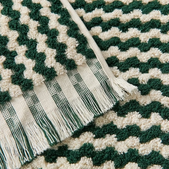 European Lola Forest Green & Natural Turkish Cotton Towel Range