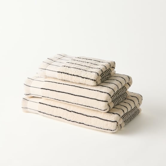 European Gabriella Natural & Black Turkish Cotton Towel Range