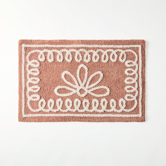 Flower Frame Bran Bath Mat