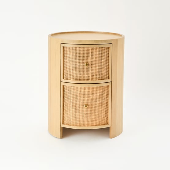 Briar Natural 2 Drawer Bedside Table