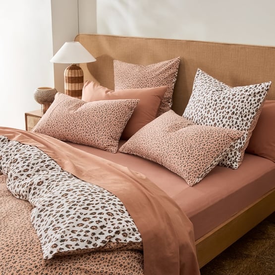 Stonewashed Cotton Sand Leopard Quilt Cover Separates