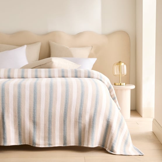 European Collection Cool Stripe Muslin Blanket