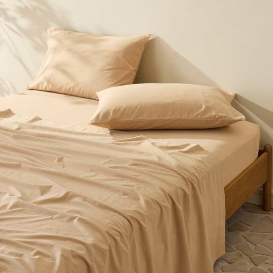 Stonewashed Cotton Sesame Sheet Separates