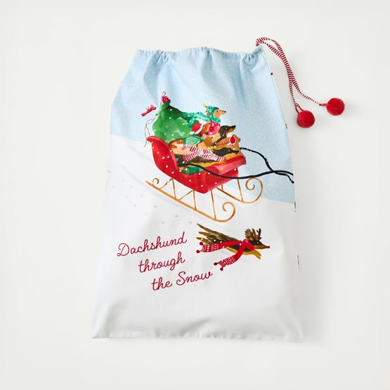 Dachshund Through The Snow Santa Sack