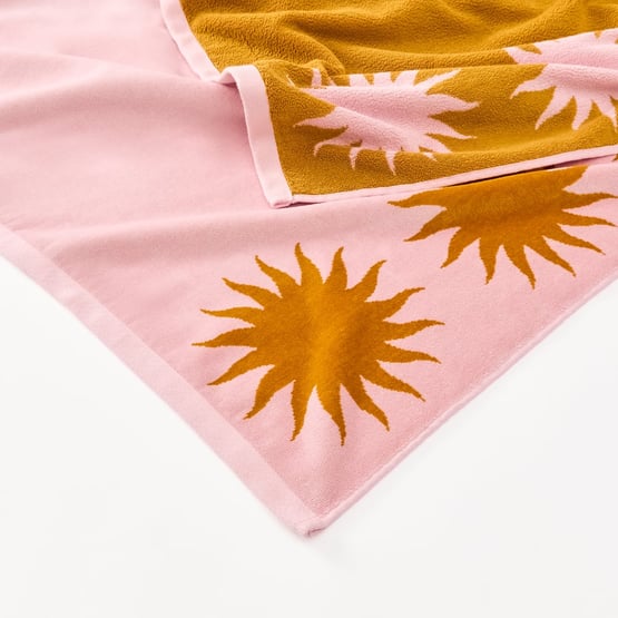 Broome Pink Luxe Velour Beach Towel