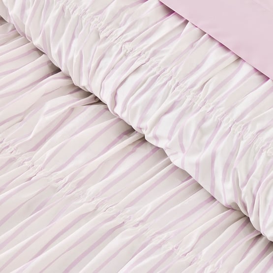 Ivy Lilac Stripe Ruffle Quilt Cover Separates