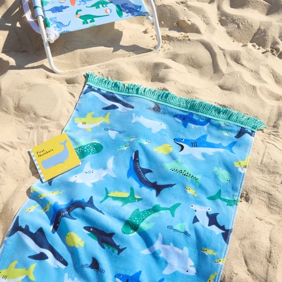 Kids Swimming Shark Beach Towel