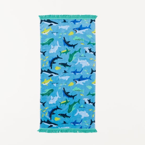 Kids Swimming Shark Beach Towel