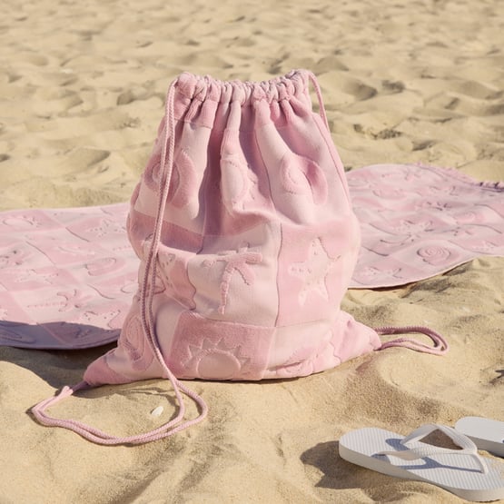 Kids Pink Shell Palm Waterproof Lined Bag