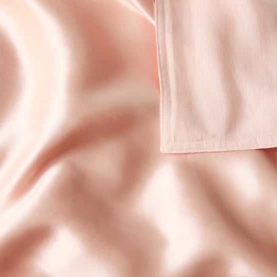 Vintage Washed Linen Silk Peach Pillowcase Pair