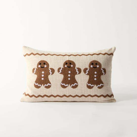 Brown Gingerbread Festive Cushion