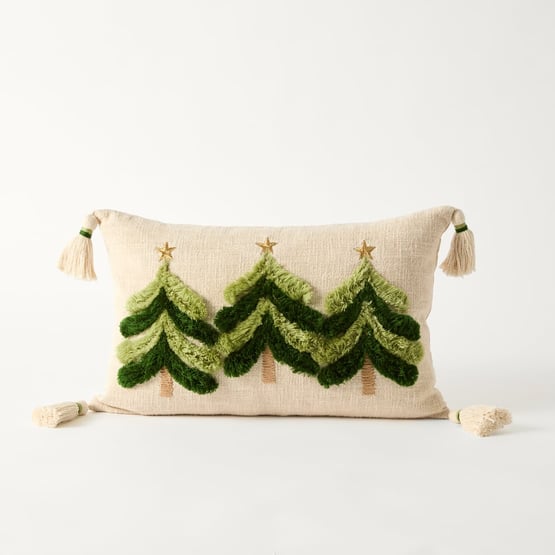 Green Tree Festive Cushion
