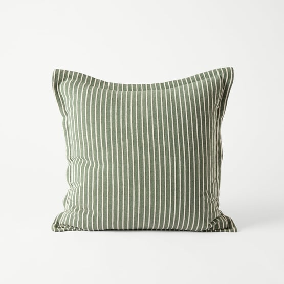 Raven Leaf Green Stripe Cushion
