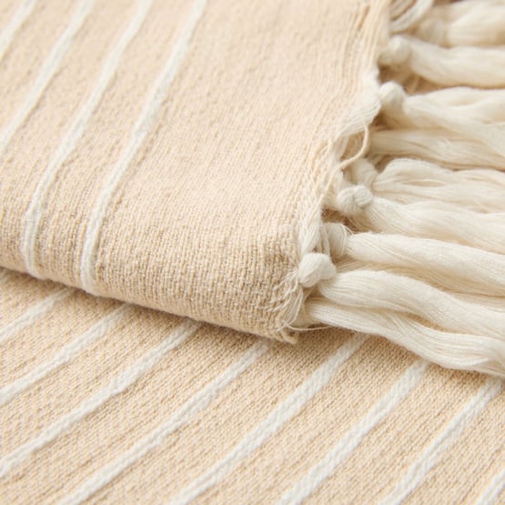 Raven Cream Stripe Throw