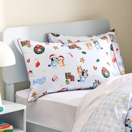 Bluey Merry Everything Christmas Text Pillowcase