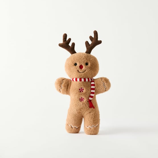 Brown Goldie Gingerbread Christmas Cushion